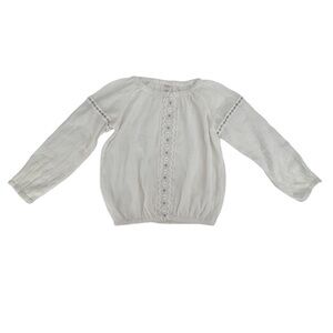 Gymboree White Silver Long Sleeve Boho Top Size 8 Girl’s